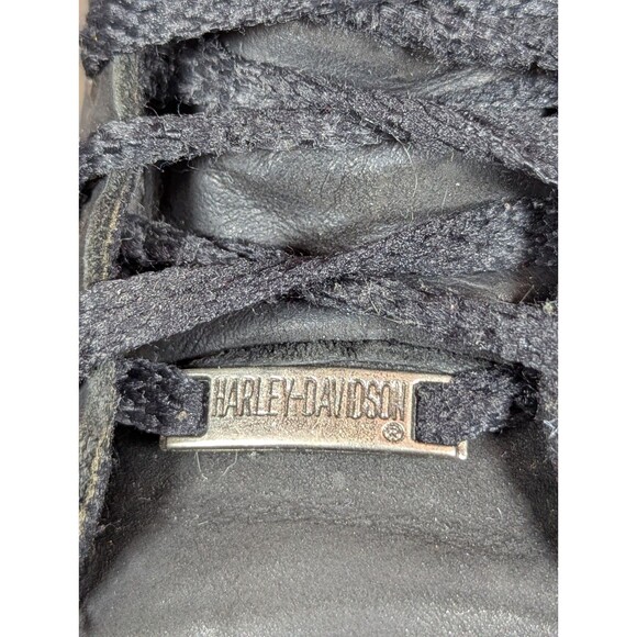 VTG HARLEY DAVIDSON Leather Motorcycle Boots Womens 7 Black Embroidered Rose - Picture 7 of 15